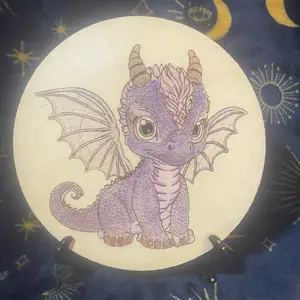 Iridescent dragon Pyrography