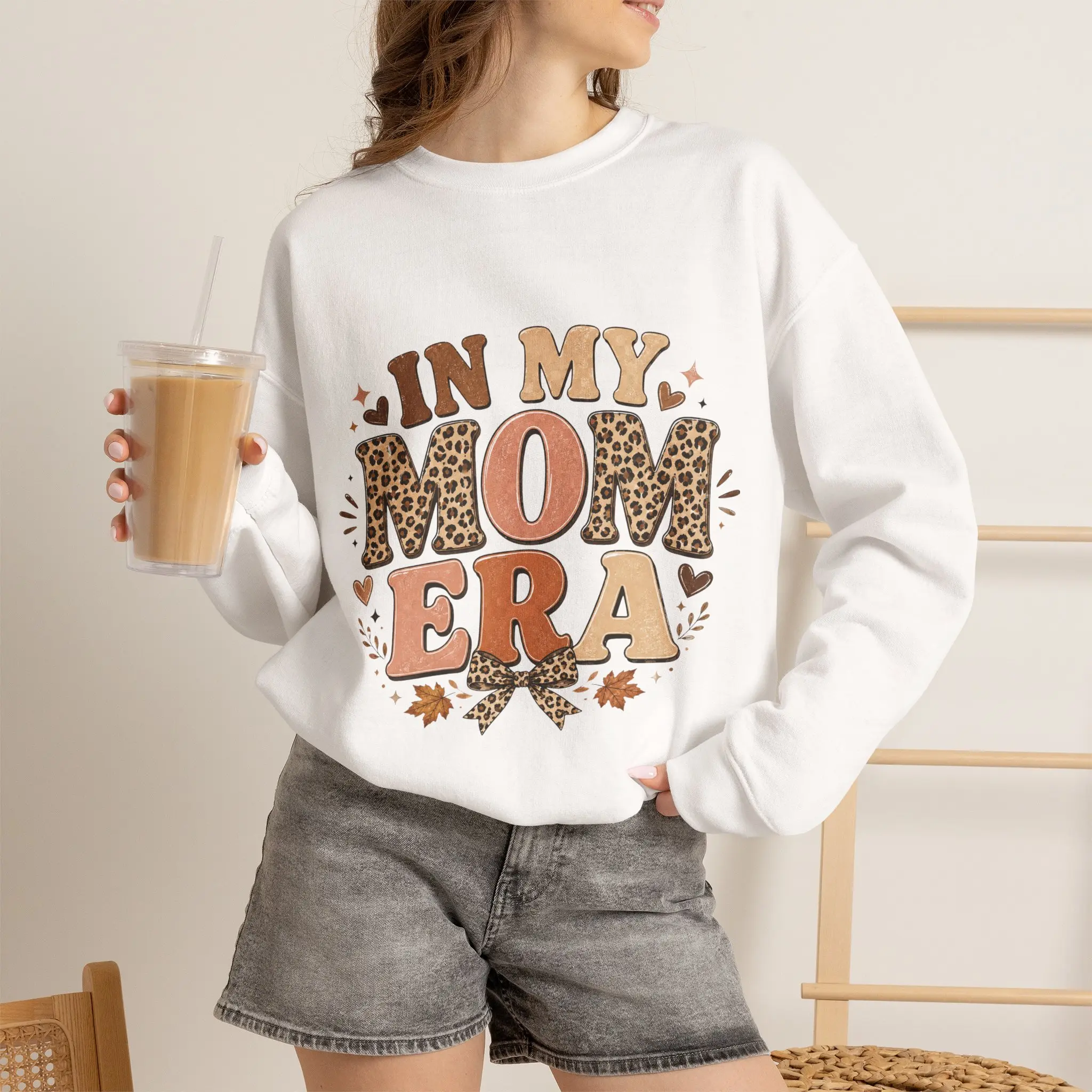 In My Mom Era Sweatshirt | Leopard Floral Retro Mom Vibes