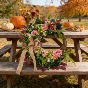 Peony & Mixed Floral Vine Wreath, Artificial Flower Ring, Burgundy Wine Leaves, Polka Dot Bow, Farmhouse Style Door Decor