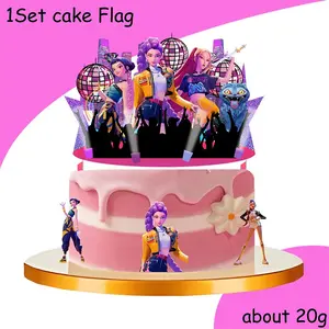 Cyber Girl Cake Topper Set, Birthday Cake Decorations, Cyberpunk Party Supplies, Large Glitter Cake Topper, Anime Girl Theme, Ornaments