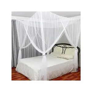 Home 4 Corner Bed Cover Net Bedding or Outdoors Netting Fit Twin, Full, Queen, King Bed Protection Bedroom Decorative(White)