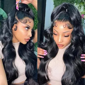 OQ Hair 360 Glueless Body Wave Wear Go Wigs With Drawstring Flexible Fit 360 Lace Frontal Human Hair Wigs Bleached Tiny Knots Preplucked Hairline Invisi Fit Strap Wear Go Glueless Wigs
