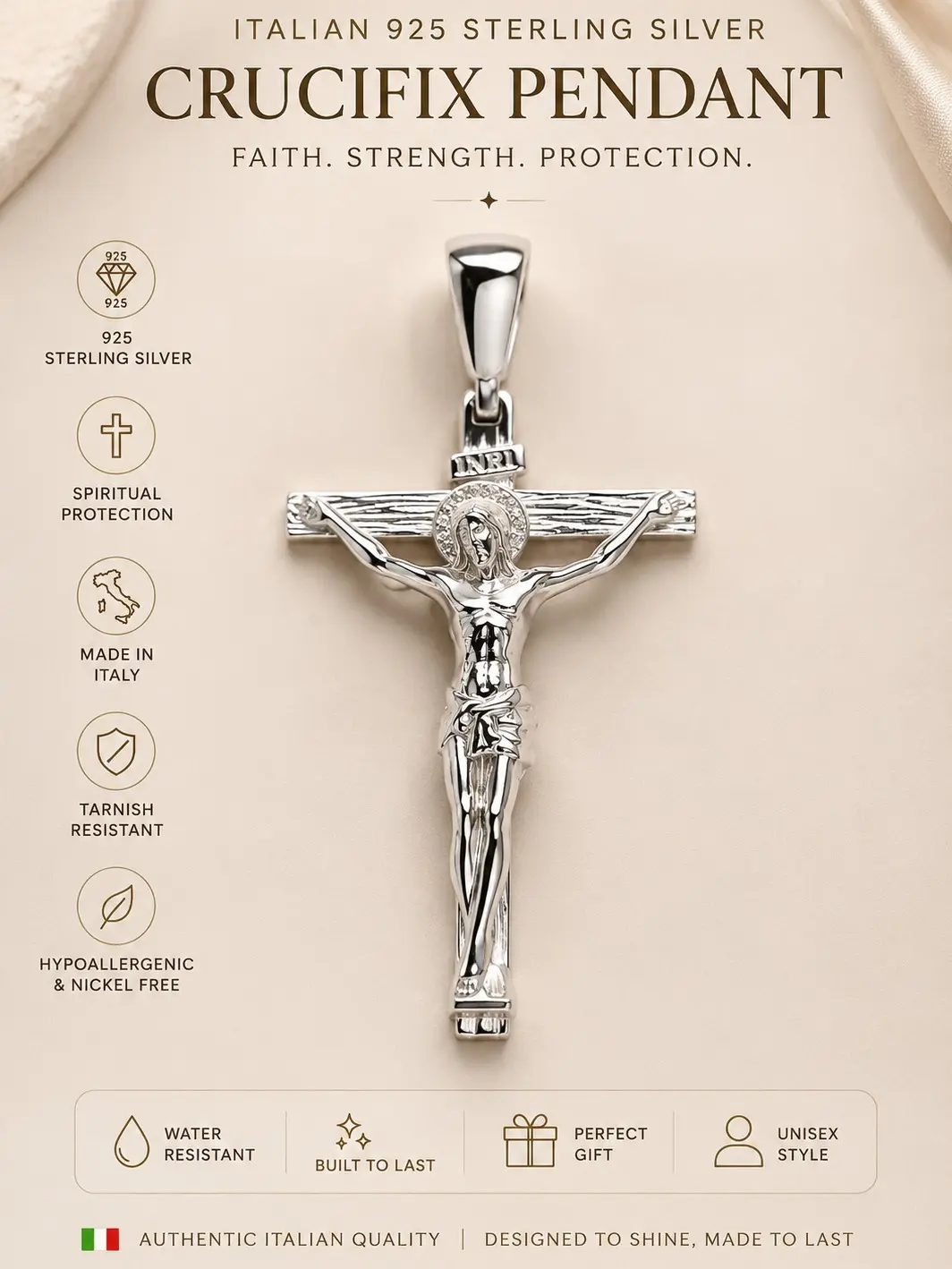 Sterling Silver Crucifix Pendant