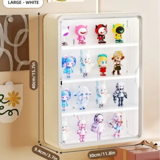Large White Wall-Mounted Display Cabinet 1 Piece