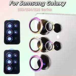 2-Pack Eagle Eye Lens Ring for Samsung Galaxy S24 Ultra S23 Ultra S25 Ultra Series, Camera Phone Accessories, Full Coverage Metal Lens + 9h Tempered Glass Film, Protection