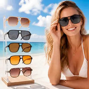 New Horizons 5 Pairs Unisex Vintage Trendy Aviator Frames Sunglasses, Retro Outdoor Sports Sunglasses, Modern Fashionable Sunglasses for Men & Women for Everyday Use,Summer sunglasses,SummerVibes,plebesummer glasses,#SummerVibes