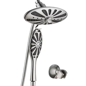 Shower Heads Combo - Rain Shower Head and Handheld Shower Head with Hose and Suction Holder