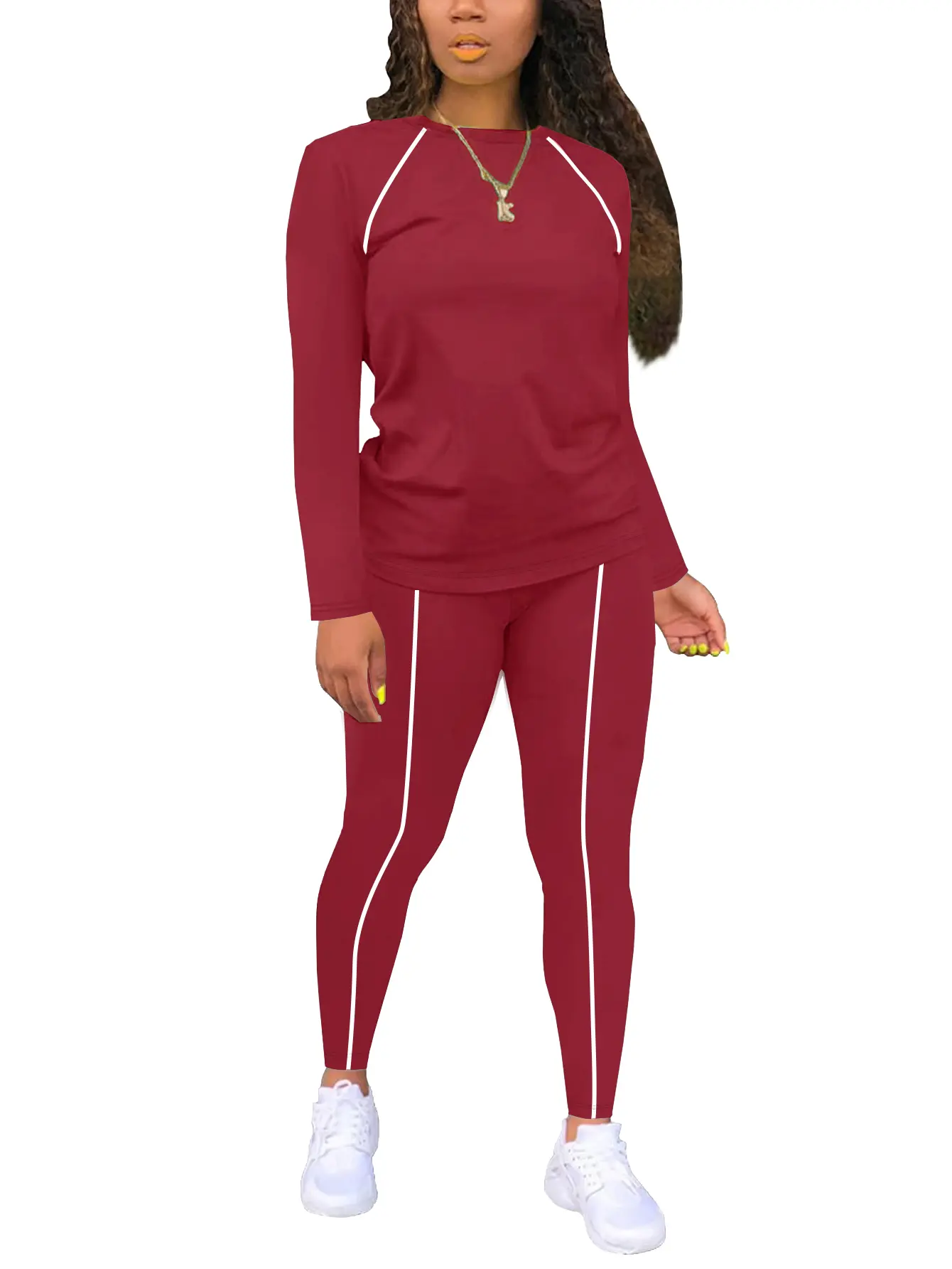 STOLKISS 2026 Women 2 Piece Pants Sets Classic Striped Jogger Sweatsuits Outfits| white stripes balances novelty comfort, casual sport style, suitable for young,outdoor,hiking,fitness,workout,joggers,gym