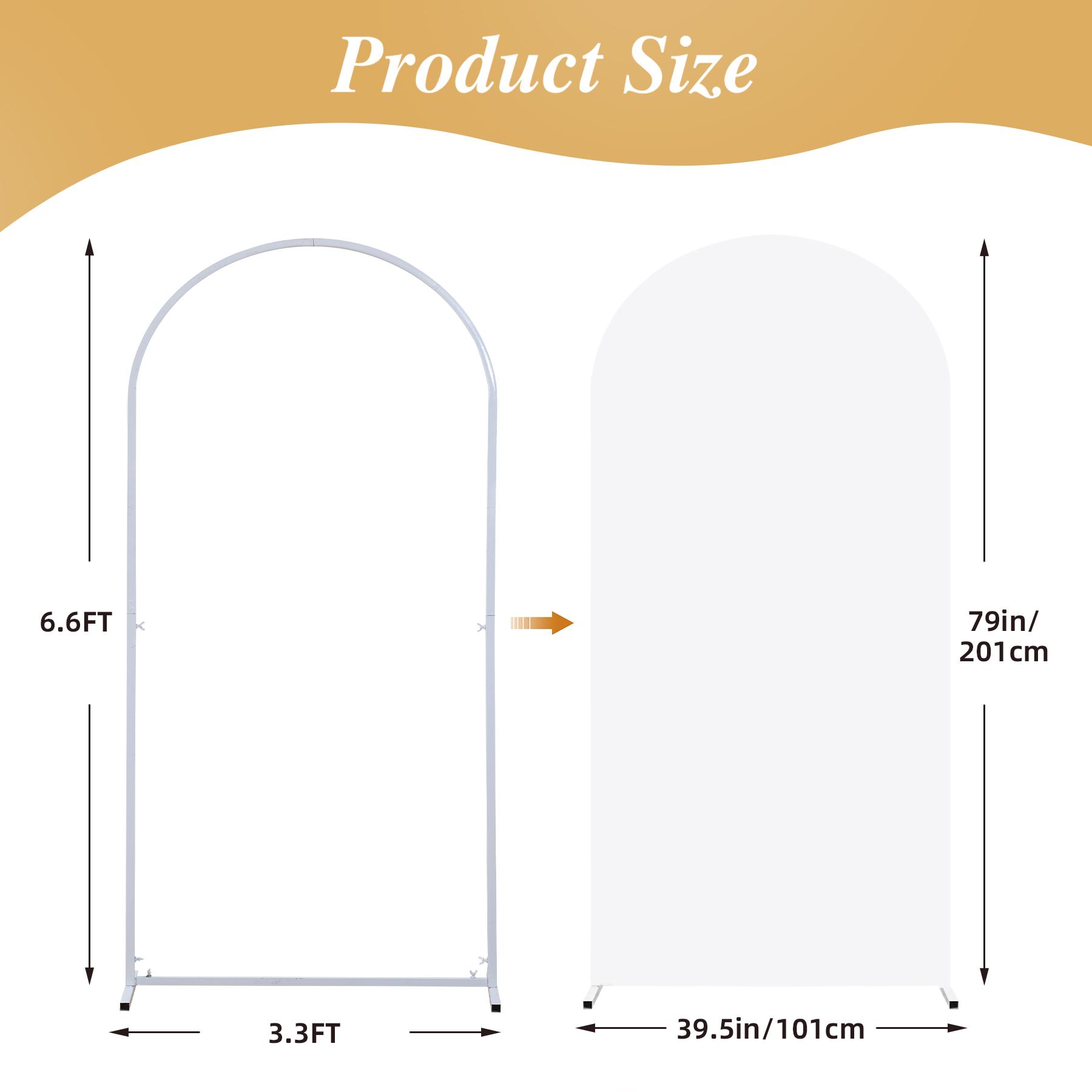 6/6.6/7.2 FT Arch Cover – Spandex Fitted Backdrop Covers for Weddings Parties Birthdays Mother's Day & Ceremony Decor Ideal for Events