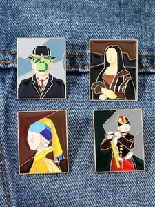 Van Gogh Enamel Pin Set, Complete Set, Vintage Art Pins, Metal Badge Abstract Portrait Lapel Pins, Suitable for Clothing and Bags