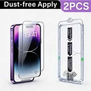 [2PCS]  HD Screen Protector-Dust-free Applicator FOR iPhone 17/iPhone 17 Pro/iPhone 17 Pro Max 12 "On SALE for NEW APPLE" Headset Covered, Fully Protection, Fingerprint-proof, Electroplated Layer, Tempered glass Protective Cellph