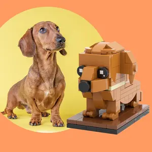 JollyJubilant Sweet Couple Gift Full Body Customizable 3D Face 1 Dog My Custom Brickfigure Granules Personalize Building Block Character