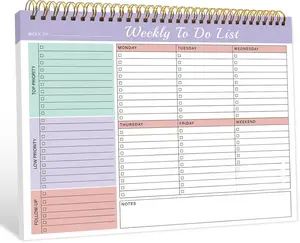 Weekly To Do List Notepad with 52 Undated Sheets（8.5"×11"）- Weekly Desk Planner Pad with Spiral Binding for Women & Man, Office, School and Home Personal Organizer