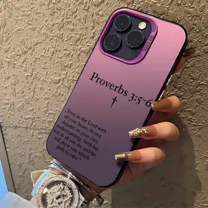 Phone Case: Devout Prayer Phrases Phone Case, Suitable for iPhone 17 16e 16 15 14 13 12 11 Mini Pro Max Air X XR XSMAX 8 7 Plus, Drop-Proof Frosted Back Cover