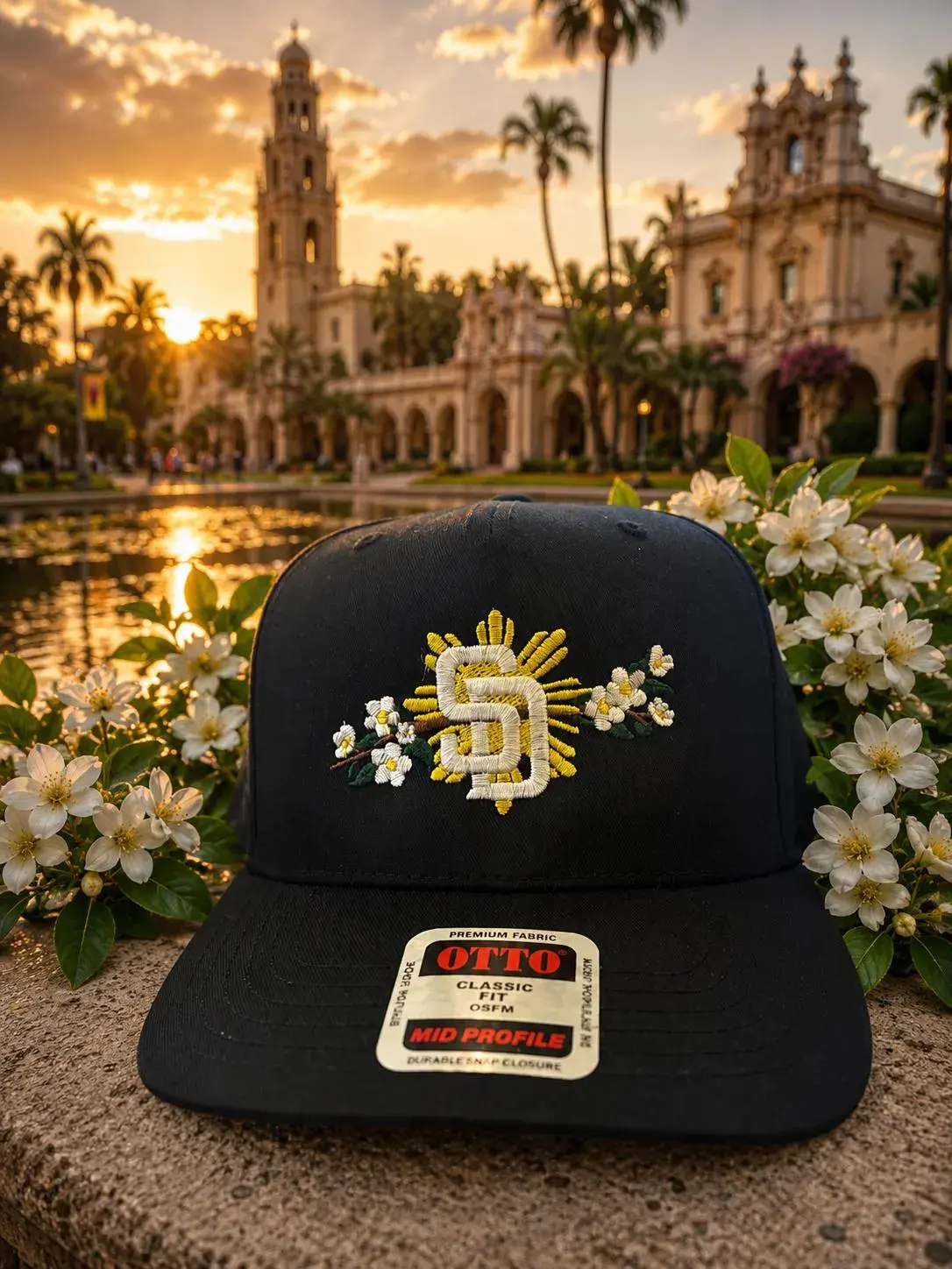 San Diego Sampaguita Embroidered Snapback Hat | Filipino Heritage Cap