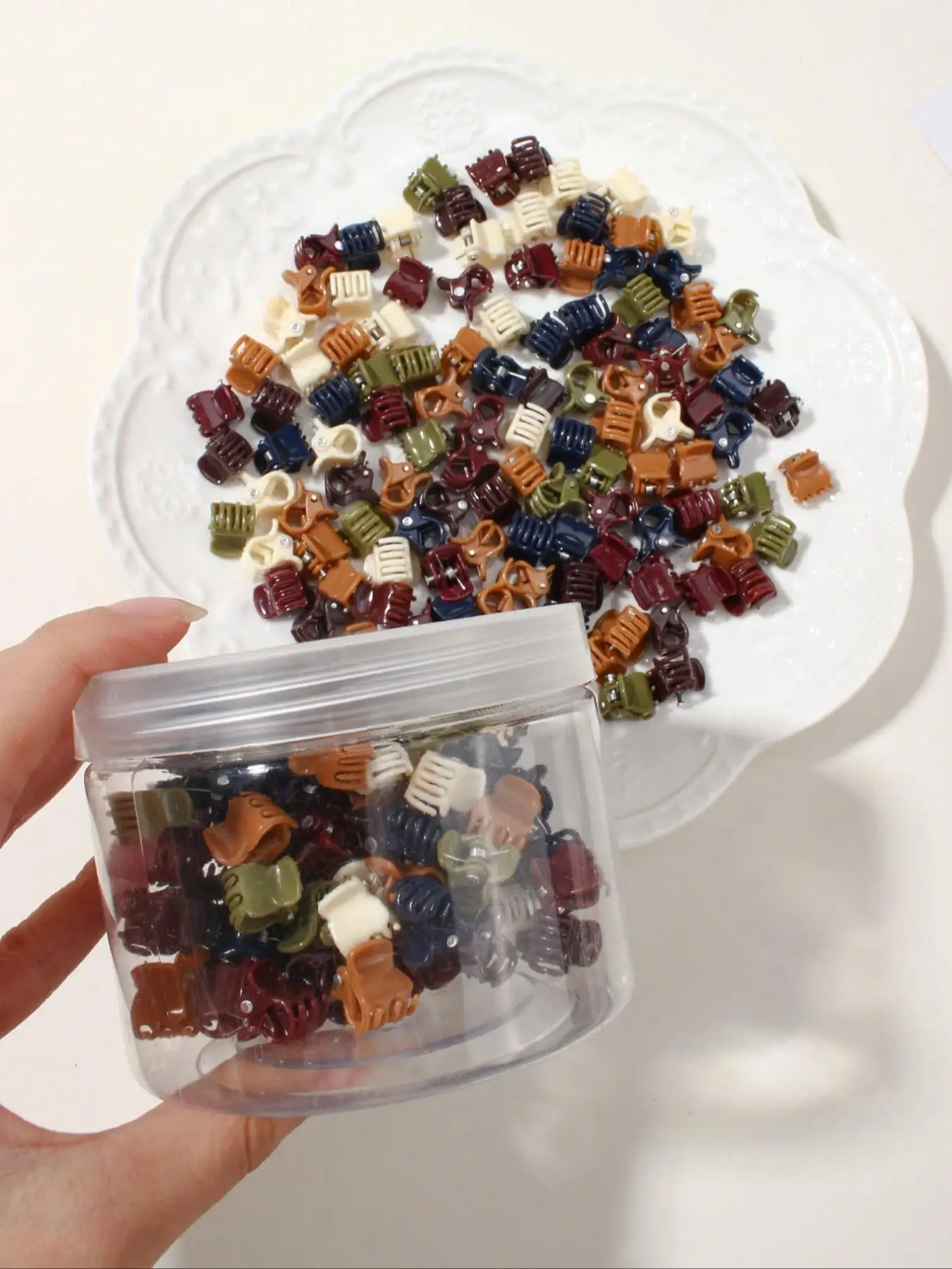 Simple Plain Color Mini Hair Claws (100pcs/box), Casual Hair Accessories for Women & Girls, Fashion Hair Accessories for Party, Daily Clothing Decor