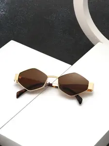 Unisex Y2K Trendy Fashion Glasses, Rhombic Metal Frame, Vintage Classic Style, Durable Streetwear Accessories for All Seasons