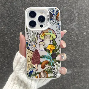 Various Mushrooms Pattern Shockproof Phone Case for iPhone 7 8 X Xsmax 11 12 13 14 15 16 Pro Max Plus Protecitved Cover Affordable Trendy Girl Aesthetic