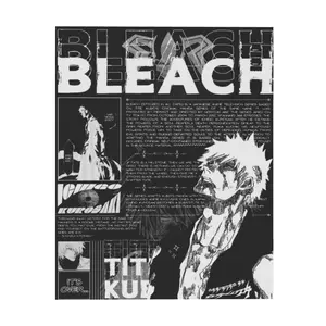 Bleach Anime Canvas Wall Art, 16"x20" Ichigo Kurosaki Manga Panel Print, Black and White Retro Anime Decor, Waterproof Odorless Poster for Bedroom & Dorm, Anime Themed Wall Art