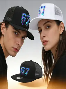 Unisex Colorful Sponge Baseball Cap, Breathable Adjustable Truck Cap, Casual Cartoon Pattern, Loose-Fit Summer Fashion Hat