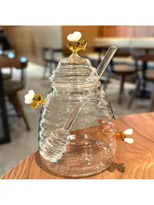 Honey Dipper Multi-Functional Food Utensil - 1pc Honey Stirring Spoon with Glass Handle, Ideal for Kitchen Use, Creative Cute Design - Seasoning