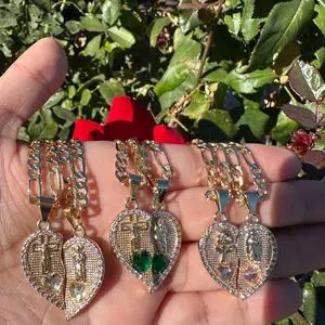 Heart with stone Necklace for two !