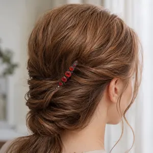 Red Crystal Comb Set