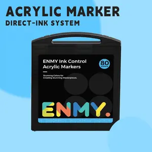 acrylic Enmy Small Black Box 24/36/48/60 Set Marker Direct Liquid Acrylic Marker Dewick Soft Head Colorless Stackable Marker Artist Bundle High Pigment Art Supplies acrylic marker