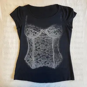 2000s Aesthetic Letter Print Summer Harajuku Round Neck Short Sleeve Letter Women's Top T-Shirt Graphic Clothes Crop Top E-girl