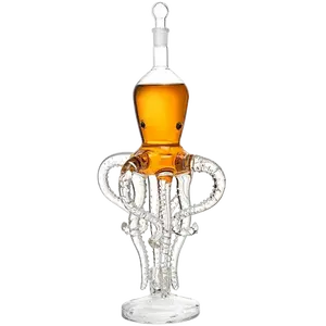Tall Octopus Whiskey and Wine Decanter 500ml 16.5" H by The Wine Savant - Extraordinary Detail, Kraken Sea, Nautical Gifts, Sea Lover Gifts!