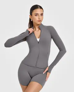 SoftMotion Jacket in Ash Grey - Long Sleeve Zip-Up Design for Jacket Apparel
