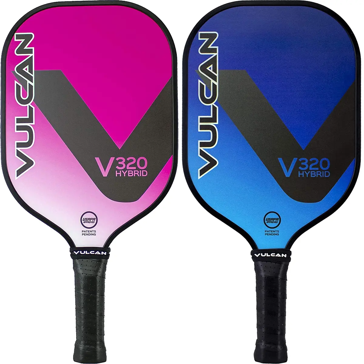 Vulcan V320 Hybrid Pickleball Paddle, Fiberglass Construction, Polypropylene Core, Ergonomic Grip, Modern Shape for Enhanced Power Control, Sleek 10Mm Honeycomb Core