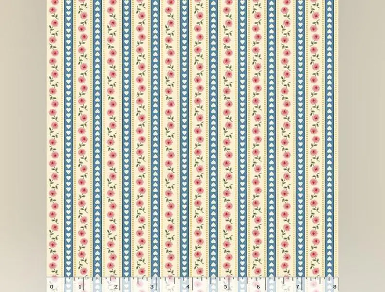 Mother's Valentines | Blue Stripe by Mary Mulari for Marcus Fabrics | R551327D-BLUE