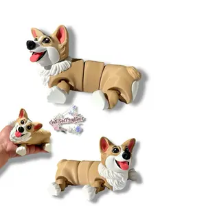 Miniature Corgi Dog- 3D Printed Articulating Figurine with Realistic Appearance Ideal for Dog Lovers Perfect Gift Idea
