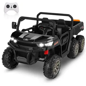 Hikole 24V Ride On Dump Truck with Electric Dump Bed, 4WD 6X6 2 Seater Ride On Truck Car with Remote Control, Electric Ride On UTV for Kids Boys Girls 3-8