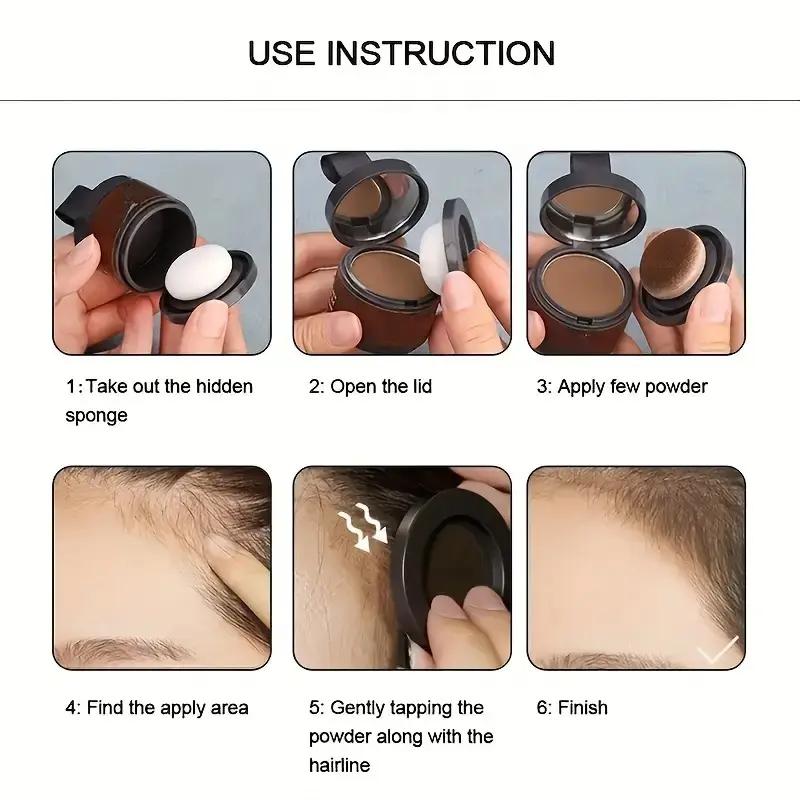 【Buy 1 Get 1】Hairline Powder, Root Touch Up Hair Shadow Powder for Thinning Hair & Receding Hairline, Bald Spot Concealer with Sponge Applicator & Mirror, Long Lasting Hairline Filler for Men Women