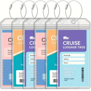 6pcs and 3pcs Cruise Luggage Tags, Transparent PVC Waterproof Bag Labels, Travel Accessories for Royal Caribbean Cruises