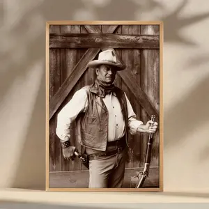 Vintage John Wayne In The Cowboys Movie Poster, Canvas Print, Wall Art, Film Poster Artwork, Home Decor Made In USA