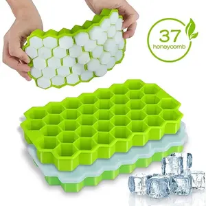 Home goods: 1 piece of honeycomb-shaped 37-compartment ice cube tray without lid, DIY ice mold, summer savior, kitchen supplies