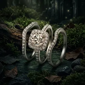 Unique full-diamond stackable rings, exquisite and luxurious, the best gift for each other on engagement or wedding, couple's style, the best gift for best friends