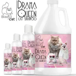 Drama Queen Cat Shampoo - 4 oz, 8 oz, 16 oz & Gallon - Argan Oil & Jojoba Oil for Nurturing - Delicately Enhanced with Fresh Apple and Lily Fragrance