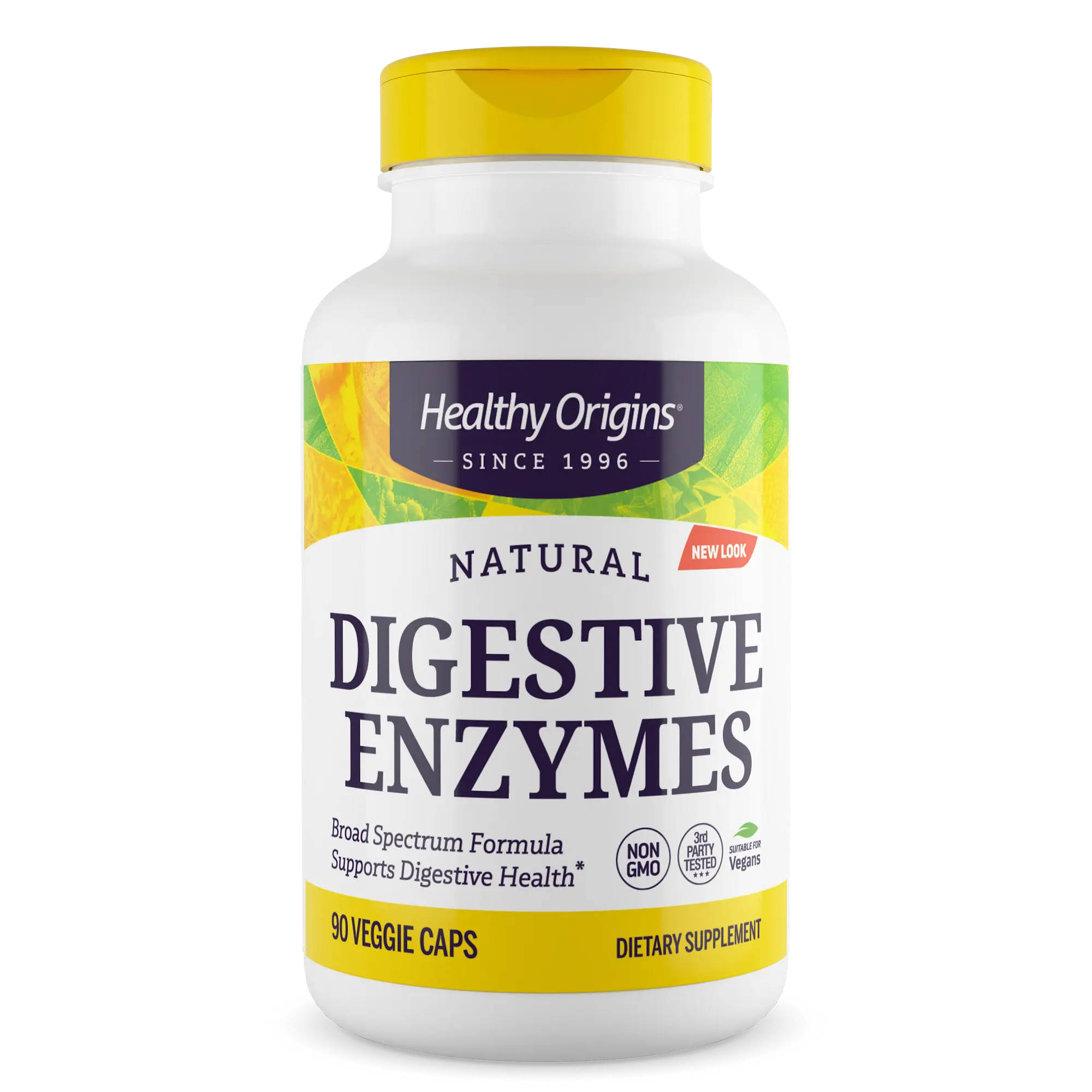 Healthy Origins - Digestive Enzymes Broad Spectrum  Dietary Supplement for Digestion - 2 Sizes