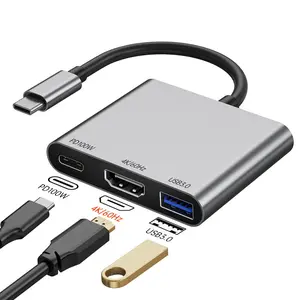 USB C to 4K HDMI Adapter, 1 Count Multiport Digital AV Converter, USB C Hub, with Fast Charging Port, PD Fast Charging Capability & USB 3.0 Port, Suitable for MacBook Pro/air, iPad Pro/air, iPhone 15, Tablets, Switch & More USB-C Devices