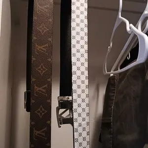 Men's Alloy Automatic Buckle Belt, Fashion Belts, Casual Fashion Print Waistband, High-End Lightweight Design, Versatile Pants Strap, All Seasons