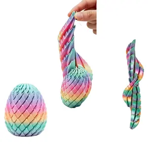 Twisty Fidget Egg, 3D Printed Slippery Egg Fidget, Easter Dragon Eggs, Easter Basket Stuffers Essentials,Stress Relief Desk Fidget Toy for Adults,3D Easter Egg Hunt Supplies
