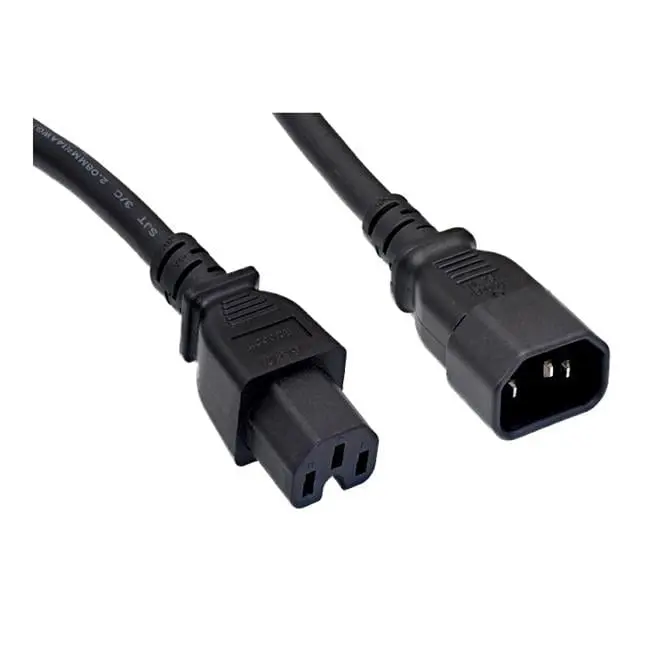 CableWholesale 6 ft. C14 to C15 14AWG 15A UL SJT Power Cord, Black