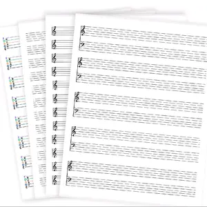 Printed Music Sheet Refills (25 Sheets) - Standard Letter Size Loose Leaf Filler Paper