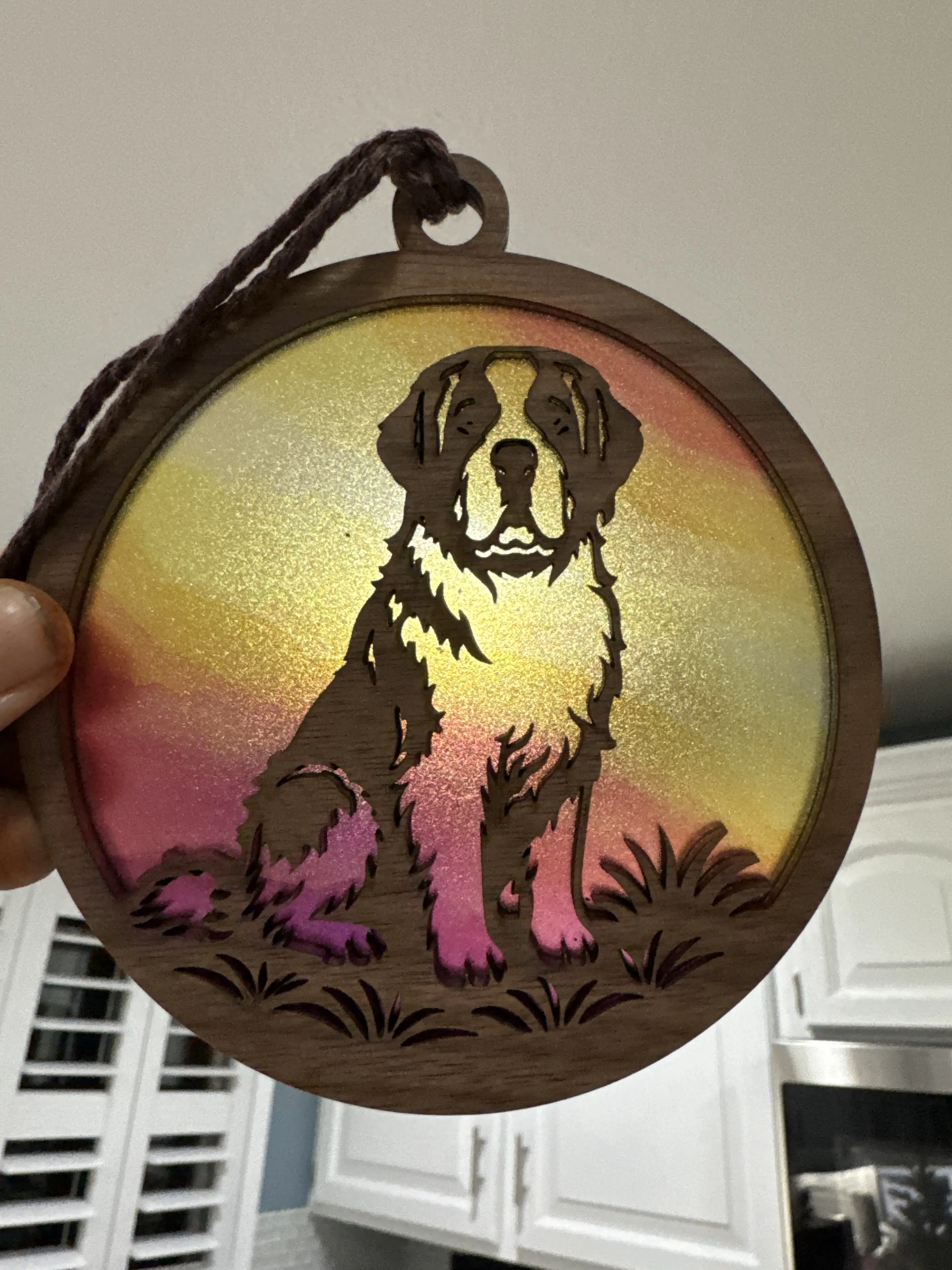 Saint Bernard Suncatcher for Sunny Window Saint Bernard Suncatcher for Sunny Window