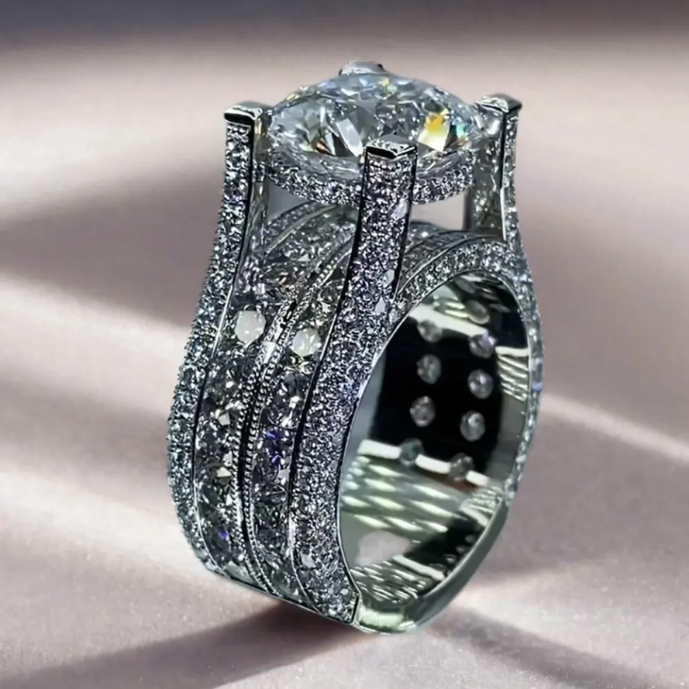 1 Piece Vintage Exquisite Round Birthstone Ring Bride Engagement Wedding Anniversary Gift Stylish Women High Quality Accessory Valentine Christmas Present Daily Casual Wear Artificial Gemstone Ring rings for women