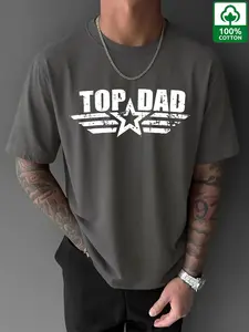 Men's Top Dad Cotton Tee, Slim Fit Long Sleeve Shirt Without Zipper & Button, All-Season Wearable Design